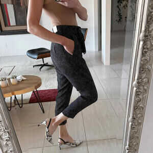 Express Women's Polka Dot Ankle Trousers Pants - Size 2P